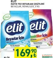 TARIM KREDİ ELİT MATİK TOZ DETERJAN ÇEŞİTLERİ 5 KG fiyat ve kampanya bilgisi
